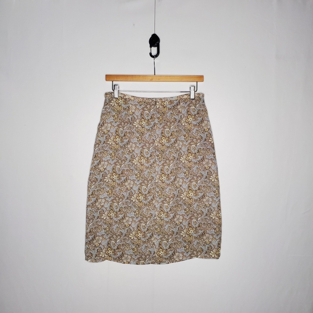 Vtg Old Navy Paisley Floral Skirt 6 Fairy Lined Overlay Preppy Garden Tea Y2K - Picture 2 of 8